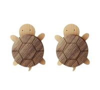 LALAFINA Lot de 2 Crochets Porte-manteau sans Clous en Bois Massif, Forme Tortue, Dimensions 10 X 7,5 X 5,54 Cm, Patères Murales Décoratives pour Suspendre Vêtements, Serviettes et Paquet,