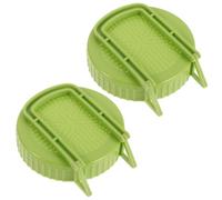 LALAFINA Lot de 2 Set de Set de Couvercles Verseurs Verts en Plastique pour Bocaux Mason Supports de Germination Réutilisables Cuisine et Balcon