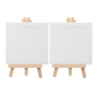 LALAFINA Lot de 2 Sets de Sets de Cadres à Toile Tendue Chevalet Décoratif en Bois et Tissu Non Tissé, Mini Toile Multifonction pour Peinture DIY et Créativité, pour Amateurs D'huile