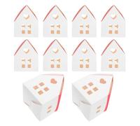 LALAFINA Lot de 20 Boîtes Présents Rouges en Papier Forme de Petite Maison Ajourée, Boîte à Biscuits Festive pour Fêtes D'anniversaire et Célébrations Décoratives