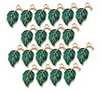 LALAFINA Lot De 20 Breloques Feuilles Vertes Pour Fabrication De Bijoux Diy Pendentifs Artisanat Accessoires De Bijoux Pour Colliers Et Bracelets Matériaux En Alliage Solide