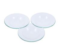 LALAFINA Lot de 3 Coupelles de Rechange en Verre Rond 10 Cm pour Chauffe-Huile Électrique, Plateau Chauffe-Cire Résistant la Chaleur pour Lampe à Arômes et Diffusion D’huiles Essentielles