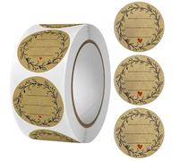 LALAFINA Lot de 500 étiquettes autocollantes personnalisées pour décoration Bocal en papier kraft Décoration alimentaire Rouleau rond