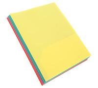 LALAFINA Lot de 6 Chemises Plastique A4 à Deux Compartiments Perforées Couleurs Variées Bleu Violet Jaune Vert Corail Bourgogne Dossier de Classement Bureau et École Pochette Résistante