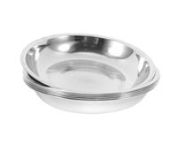 LALAFINA Lot de 6 Plaques Rondes en Acier Inoxydable 15 Cm, Assiettes Métalliques Polyvalentes pour Barbecue Cuisine, Plateau de Rangement pour Desserts et Fruits, Vaisselle Solide