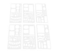 LALAFINA Lot de 6 Pochoirs Évidés en Pet Réutilisables pour Loisirs Créatifs, Modèles de Peinture DIY pour Carnets et Journaux, Outils de Dessin Multifonctions pour Fournitures