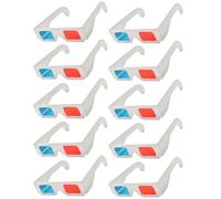 LALAFINA Lunettes 3D en Papier Légères et Fiables pour Garçon et Filles, Lot de 10 Pièces, Style Rouge et Bleu, pour Regarder des Films et Jeux DVD