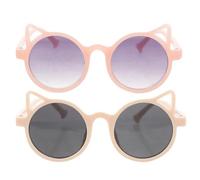LALAFINA Lunettes de Soleil pour Garçon et Filles Œil de Chat, 2 Paires Légères et Confortables en Plastique Ac, pour Camping et Décoration de Fêtes