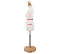 LALAFINA Mannequin de Couture Miniature 1/4 en Tissu Blanc Hauteur Ajustable 31-48 CM, Base Ronde en Bois, Buste Femme pour Confection et Modélisme de Vêtements