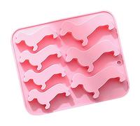 LALAFINA Moule à Biscuits Teckel en Silicone Rose 7 Pièces, Moule à Chocolat et Pâtisserie pour Desserts et Snacks, Cuisine Familiale et Événements