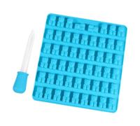 LALAFINA Moule à Bonbons en Silicone Forme Ours avec 53 Cavités, Facile à Remplir et Antiadhésif, Livré avec Compte-gouttes, pour Fêtes et Chocolats Maison