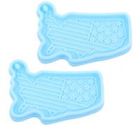 LALAFINA Moules Silicone pour Loisirs Créatifs 2pcs Moule à Porte-clés Américain pour Création de Pendentifs Fête de L'indépendance