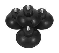 LALAFINA Niveleurs de Pieds en Caoutchouc M6 Noirs, Patins Antichocs et Antivibrations, Élévateurs pour Pieds de Tabourets et Chaises en Acier au Carbone, Lot de 4 Pièces pour Usines
