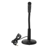 LALAFINA Noir Microphone D’Ordinateur de Bureau Base, 3,5mm | Prise de Son Réduite, Branchement Direct sans Pilote, pour Podcast, Direct et Conversations sans Utilisation des Mains