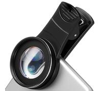 LALAFINA Objectif Macro pour Téléphone Portable 15x en Verre Noir avec Support à Clip, Haute Définition, Facile à Installer, Photographie Rapprochée