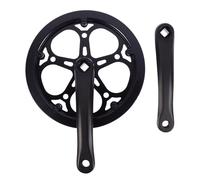 LALAFINA Pédalier Mono Plateau en Fer Noir Manivelle 170mm et 52 Dents, Résistant à l'usure pour Accessoires de Vélo et Remplacement Fiable