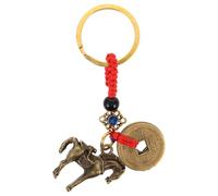LALAFINA Pendentif en Laiton Feng Shui pour Voiture Pièce de Monnaie Amulette, Accessoire Suspendu Facile à Accrocher, Décoration pour Rétroviseur, Protection et Richesse