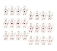 LALAFINA Pendentifs DIY Soldat de Poker 30 Pcs - 10 Noir, 10 Rouge, 10 Rose - Breloques en Plastique Coloré pour Création Bijoux, Porte-clés et Accessoires Loisirs Créatifs