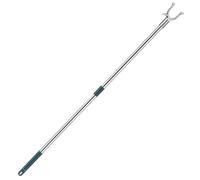 LALAFINA Perche Télescopique Robuste en Acier Inoxydable Crochet, Finition Soignée et Bords Lisses, pour Étendage Intérieur, Longueur Totale 94 Cm Style Aléatoire