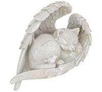 LALAFINA Pierre Commémorative pour Chats en Résine Statue d'ange Chat Décorative, Texture Fine et Apparence Réaliste pour Salon ou Balcon