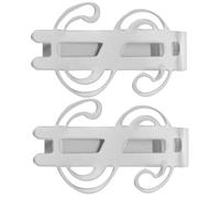 LALAFINA Pinces À Billets en Acier Inoxydable 2 Pièces Pinces À Portefeuille Porte-Carte De Crédit Pince À Ressort Clips pour Reçus De Caisse Accessoires De Maroquinerie