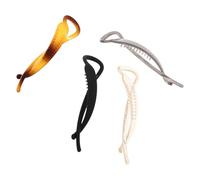 LALAFINA Pinces banane effet mat lot de 4, plastique léger, pinces à queue de cheval pratiques pour femmes et filles, accessoires coiffure pour festivals et sorties