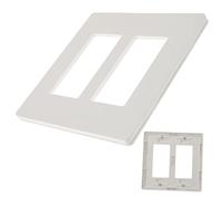 LALAFINA Plaque Murale sans Vis Double Gang PC à Haute Température Finition et Bords Souples Compatible Prises et Interrupteurs Muraux Blancs Design Pratique et Durable pour Intérieur