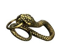 LALAFINA Porte-clés en Cuivre Jaune Pendentif Serpent Chic et Rétro, Accessoire pour Suspendre la Ceinture ou Décorer Paquet et Autres Objets