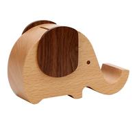 LALAFINA Pot à Crayons en Bois Éléphant Petit Format avec Support Téléphone de Bureau Multifonction Organiseur de Stylos et Accessoires Rangement Compact pour Bureau et Maison