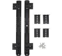 LALAFINA Rail de Guidage de Tiroir Clavier Noir en Acier à Roulement à Billes, Glissière Coulissante Silencieuse Réglable 2 Sections, Kit Rail Coulissant pour Bureau et Meuble,