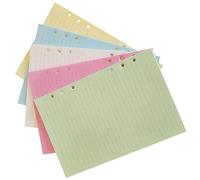 LALAFINA Recharge Papier A5 Expérience D'écriture Fluide pour Cahier à 6 Trous, 100 Feuilles Colorées en Papier Lisse, pour Bureau et École