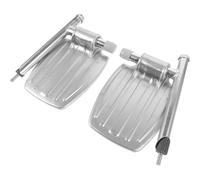 LALAFINA Repose-pieds en Métal Argenté Pliable pour Fauteuil Roulant Coussin de Jambe, Capacité de Charge Élevée, pour Utilisateurs à Mobilité Réduite