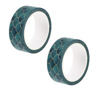 LALAFINA Ruban Adhésif Washi Décoratif 2 Pcs à Motifs Écailles de Poisson Doré, Papier Adhésif Créatif pour Scrapbooking, Diy, Décoration Artisanale, Autocollant Papier Couleur Aléatoire