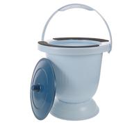 LALAFINA Seau à Urine Portable avec Couvercle, en Plastique Bleu, Design Discret et Anti-éclaboussures, pour Personnes Âgées et Patients, Usage à Domicile Déplacement