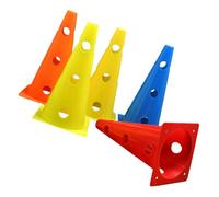 LALAFINA Set de 5 Cônes de Football Évidés en PE Résistants la Chaleur et Haute Durabilité pour Entraînement Sportif Base Carrée de 32 Cm, pour Marquage et Exercices