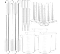 LALAFINA Set de Cylindre Gradué en Plastique Pp avec Bécher de 100ml et Pipettes de 3ml, Résistants aux Solvants et Alcali, pour Projets de Laboratoire Réutilisable