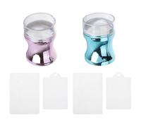 LALAFINA Set D'outils de Manucure Grattoir Métallique Confortable et Flexible pour Nail Art avec Tampon en Silicone et Abs pour Décoration des