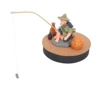 LALAFINA Statue Flottante représentant Un Vieux pêcheur Assis en Style Ancien Chinois, idéale comme Accessoire pour Aquarium et Jardin bonsaï