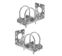 LALAFINA Support Antenne Extérieur en Alliage D'aluminium Résistant aux Intempéries, Installation Rapide, Design en L Multiples Trous pour Montage sur Poteau, Lot de 2 Pièces Argentées