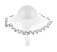 LALAFINA Support de Bouquet de Mariée Demi-Sphère Mousse 10 CM avec Dentelle Argentée et Poignée Porte-Fleurs DIY pour Mariage Accessoires Créatifs pour Bouquets à Main Enterrements de