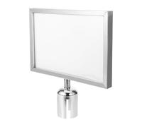 LALAFINA Support de Panneau de Signalisation en Acier Inoxydable A3 Horizontal Argenté Cadre Double Face pour Barrière de File d'Attente Porte-Panneau pour Gestion des Foules en