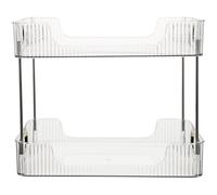 LALAFINA Support de Rangement Double Couche en Pet et Acier Inoxydable pour Salle de Bain, Capacité Robuste, Organise Cosmétiques et Accessoires sur Comptoir