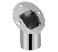 LALAFINA Support de Tringle à Rideau de Bain en Inoxydable Bride Triangulaire, Fixation Angulaire pour Barre de 25 MM, Installation Murale pour Salle de Bain