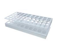 LALAFINA Support de Tubes à Essais Dimensions 22x17x12 Cm en Aluminium Argenté Forme Z Optimisant L'espace Structure Ouverte et Empilement Vertical pour Laboratoire