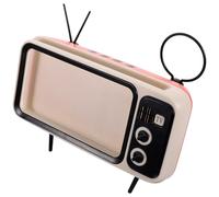 LALAFINA Support Téléphone Bureau Rétro TV avec Haut-Parleur sans Fil Support Smartphone Créatif Orange Pied Mobile pour Téléphone Portable