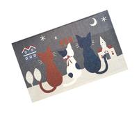 LALAFINA Tapis de Porte Antidérapant et Absorbant en Jacquard Tissé, Motif Chat Dessin Animé, Gris Foncé 40 X 60 Cm, Paillasson pour Entrée, la Cuisine et Salle de Bain, Tapis de Sol Fin