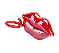 LALAFINA Téléphone Créatif à Lèvres Rouges en Abs Fonction Décoration et Accessoire pour Maison, Style Original et Design Rouge Élégant pour Bureau ou Décor