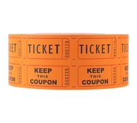 LALAFINA Tickets de Tombola Rouleau Orange Billets Numérotés Perforés Papier Épais pour Événements Loterie Tirages et Fêtes