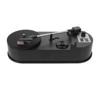 LALAFINA Tourne-Disque ≤400mw Mp3 Noir Rétro avec Conversion Vinyle USB, Platine Vinyle en Abs, Puissance pour Fêtes et Festivals