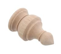 LALAFINA Unfinished Solid Wood Staircase Topper Decorative Bed Post Finial With Intricate Carvings Durable Natural Grain Baluster Cap For Vintage Furniture And Railings